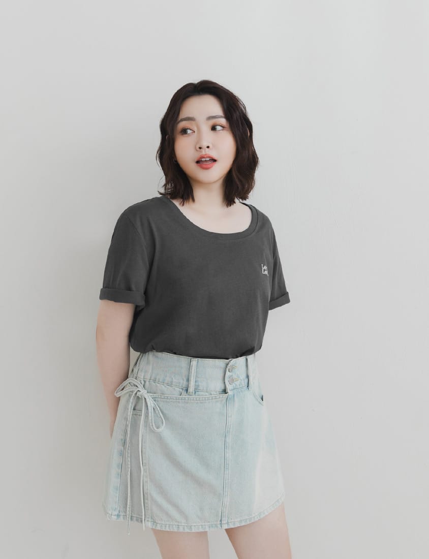 LOVE Soft Color-Block Plus-Size Embroidered Tee
