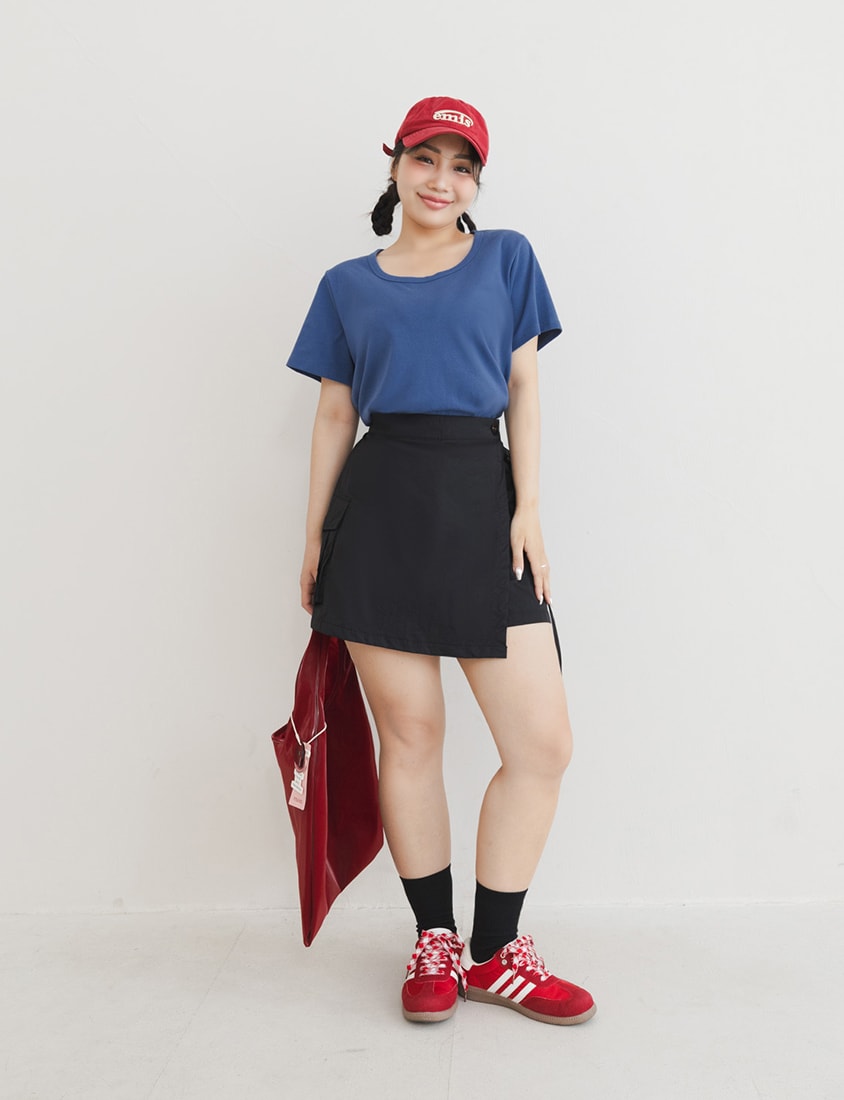 U-Neck Multicolor Plus Size Comfy Slim Tee