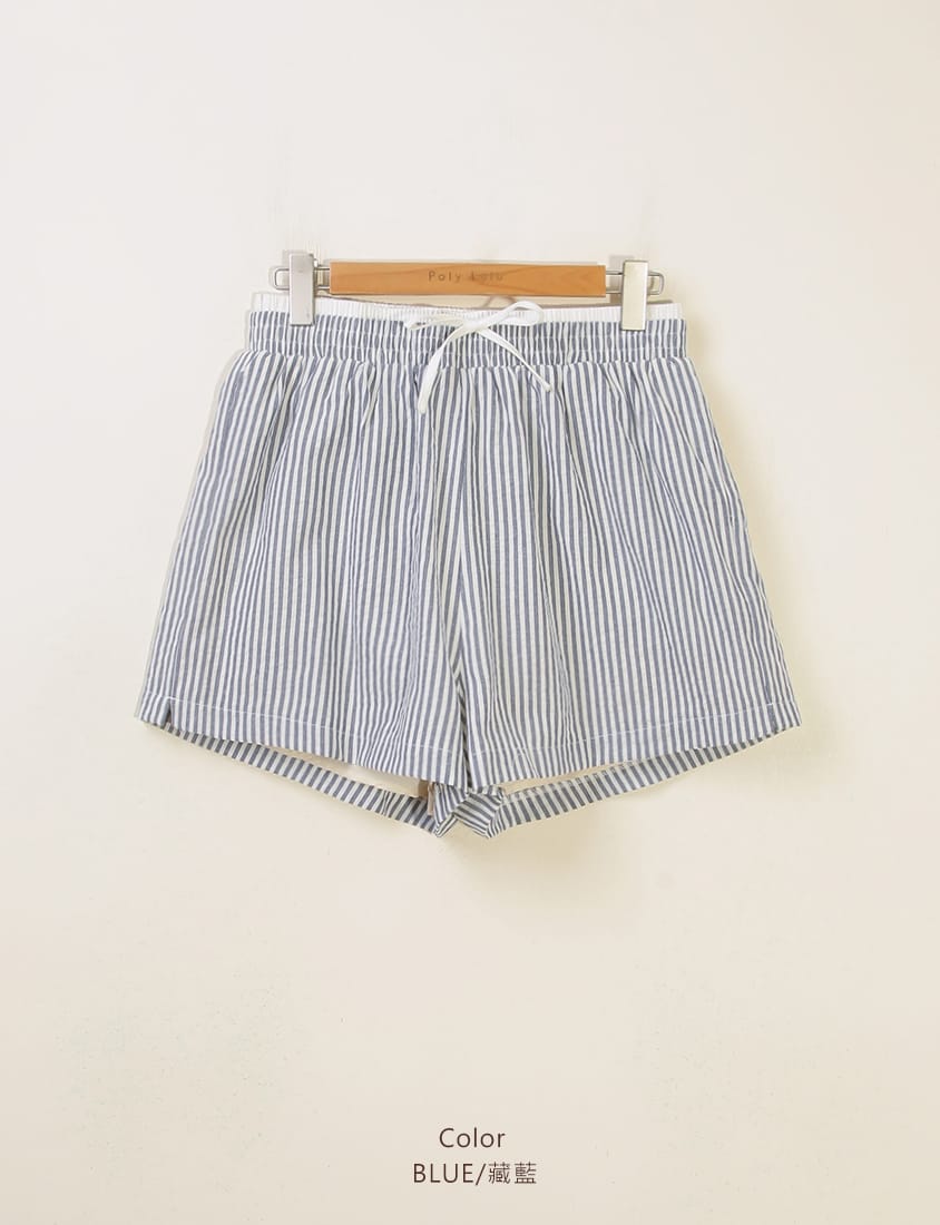 Bubble Stripe Layered-Look Plus Size Shorts