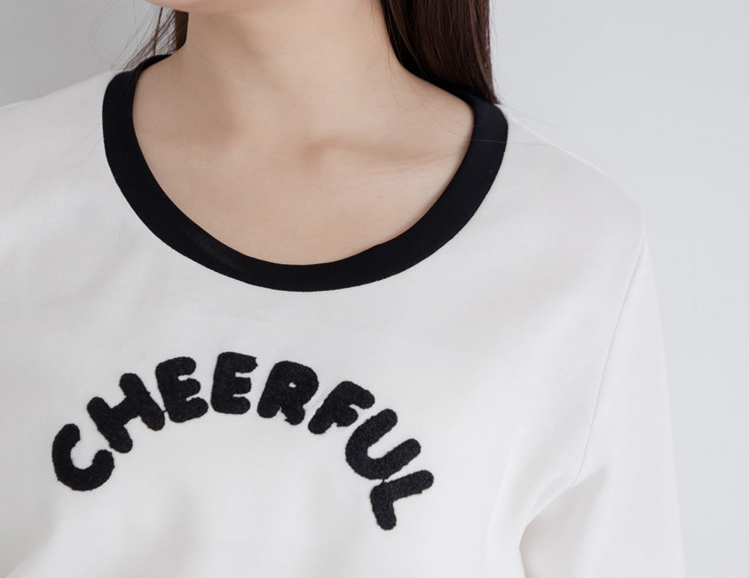 CHEERFUL Fuzzy Color-Block Plus Size Tee