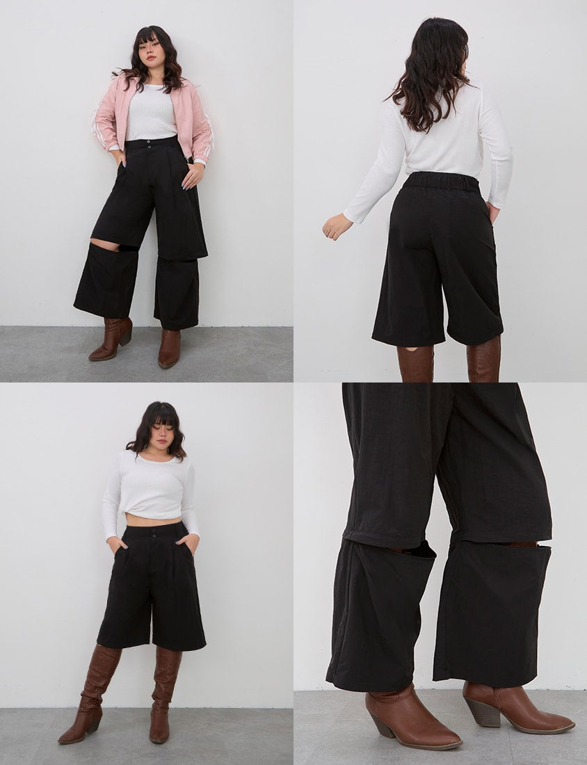 High Waist Convertible Plus Size Utility Pants