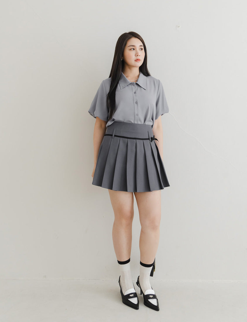 MISS. Elegant Puff Sleeve Plus Size Blouse