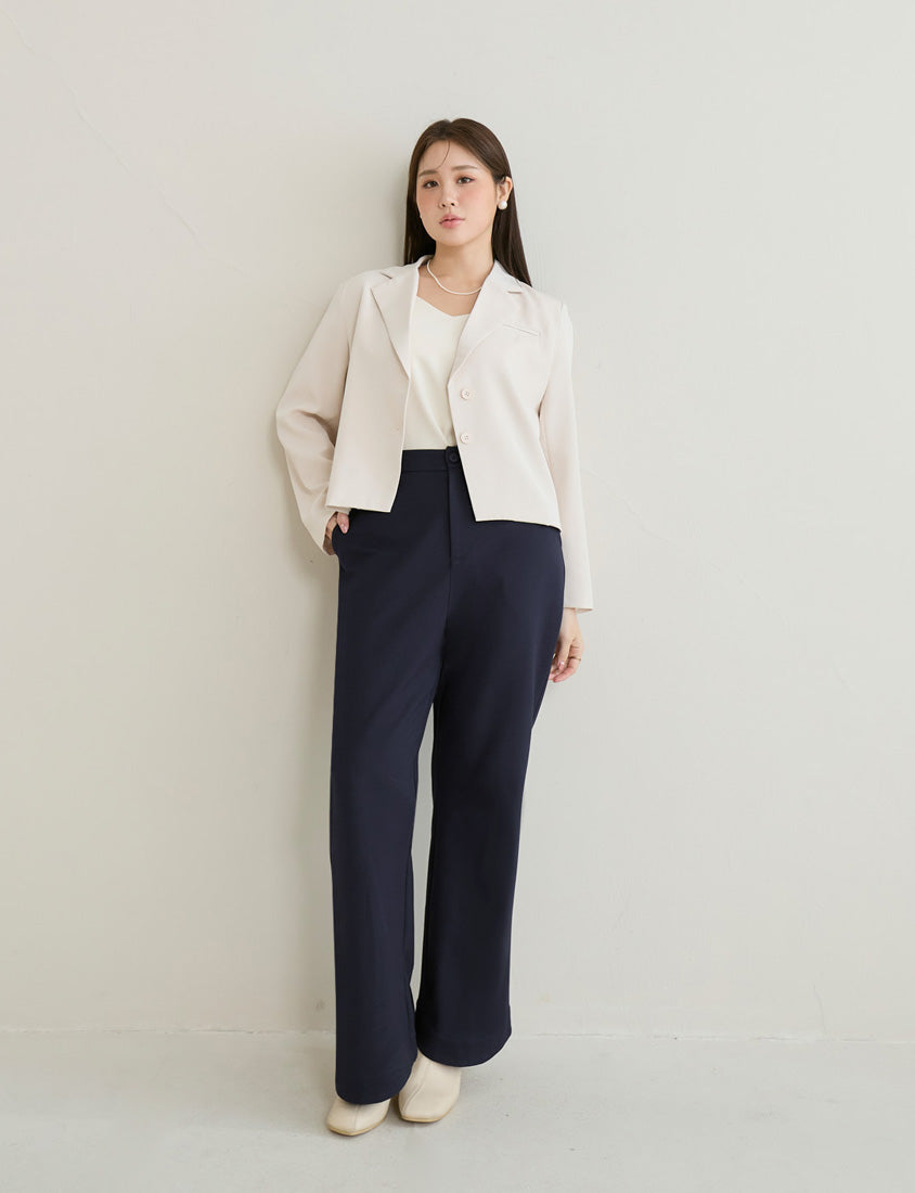 MISS. Elegant Plus Size Long Sleeve Blazer