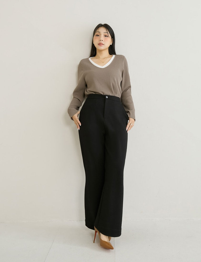 MISS. Easy Care Flared Plus Size Tailored Pants