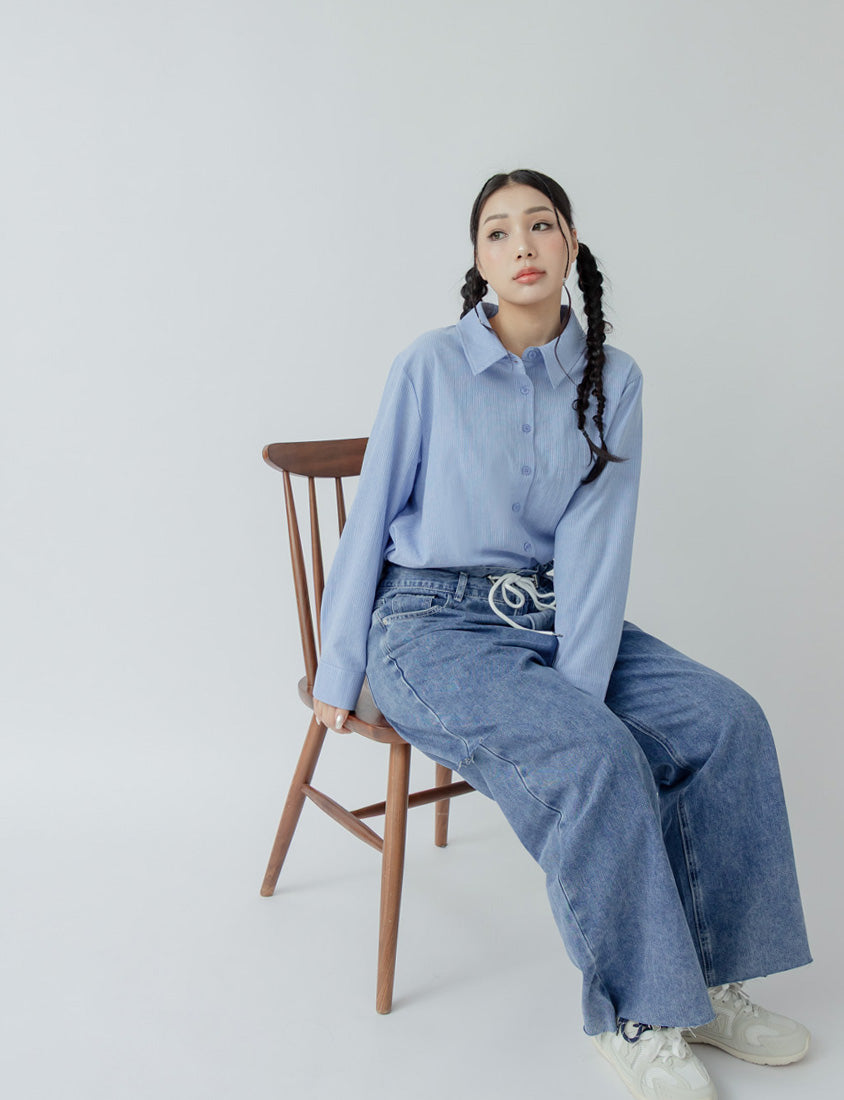 Classic Versatile Plus Size Striped Shirt