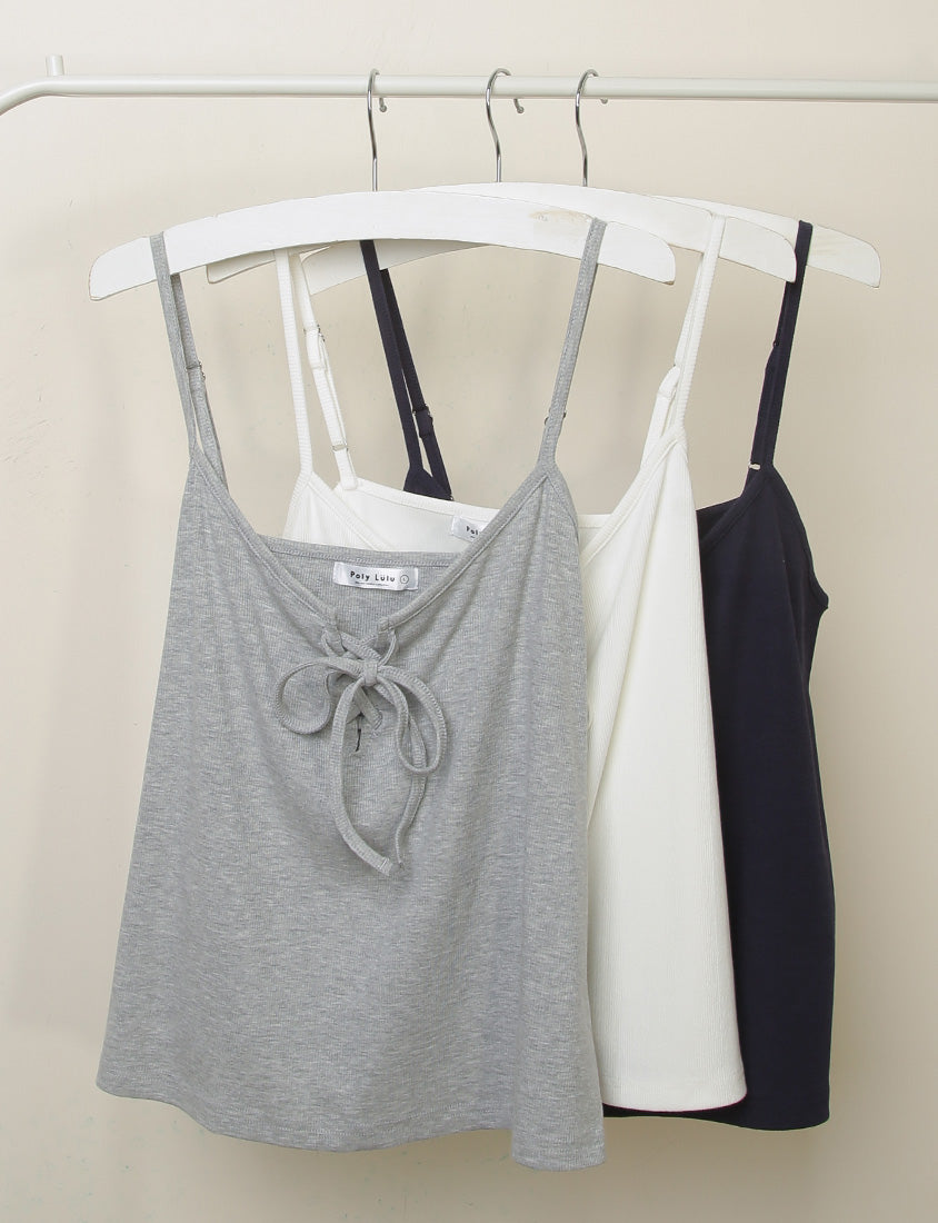 MUA! Ribbed Cross-Tie Adjustable Plus Size Cami Top