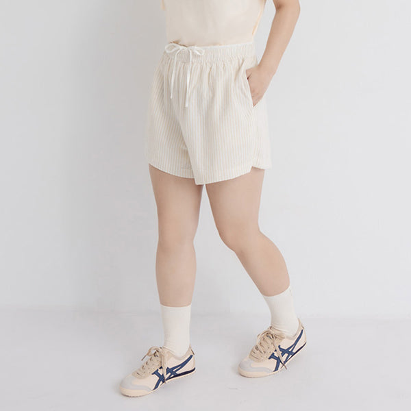 Bubble Stripe Layered-Look Plus Size Shorts