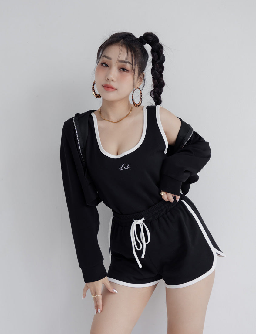MUA! Sporty High-Waist Tie Plus Size Shorts