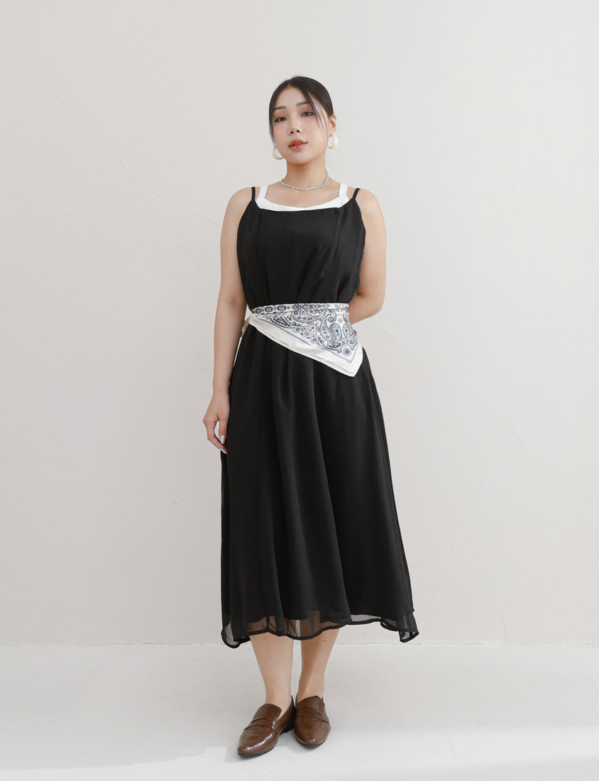 MISS. Ethereal Double Layer Sheer Adjustable Plus Size Maxi Dress