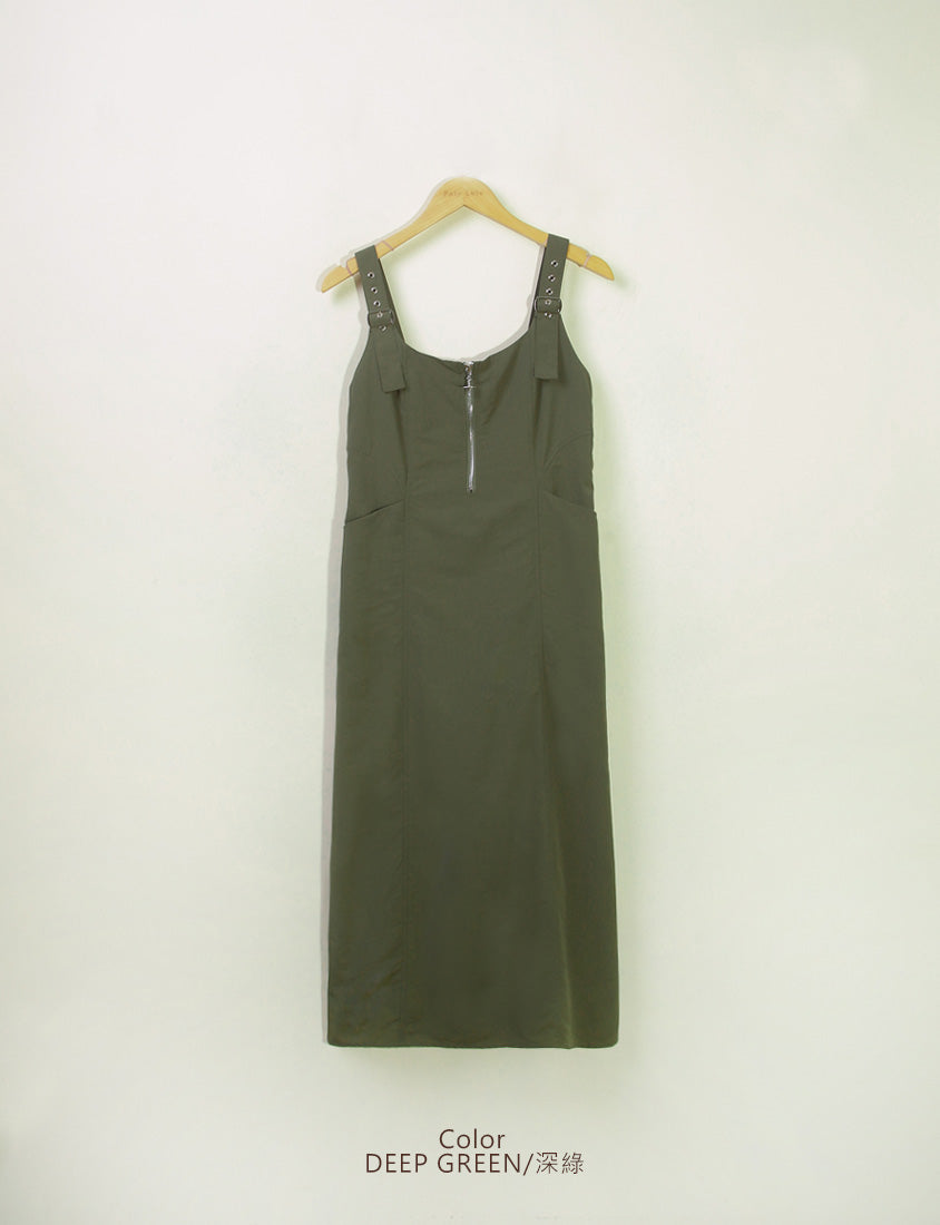 MUA! Adjustable Cargo Zip-Up Plus Size Cami Dress