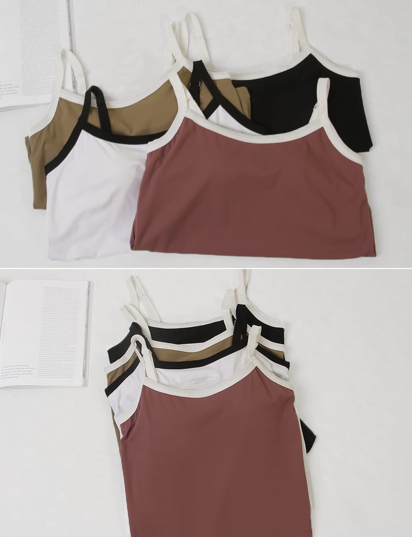 Pobra. COOL PRO+ Contrast Piping Plus Size Padded Tank Top