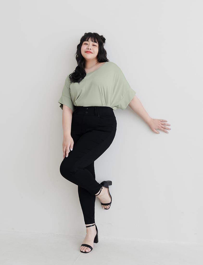 Cooling Elastic Wide Waistband Long Pants