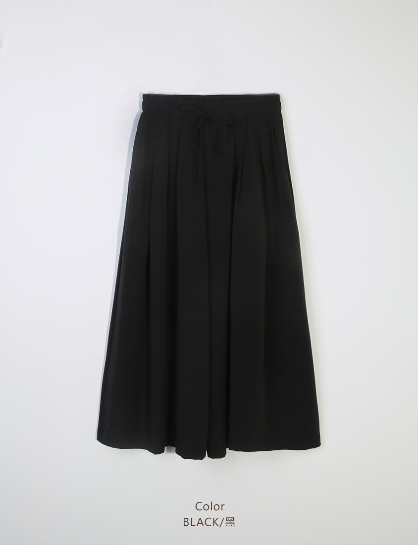 Full Elastic Waist Chiffon Plus Size Wide-Leg Pants