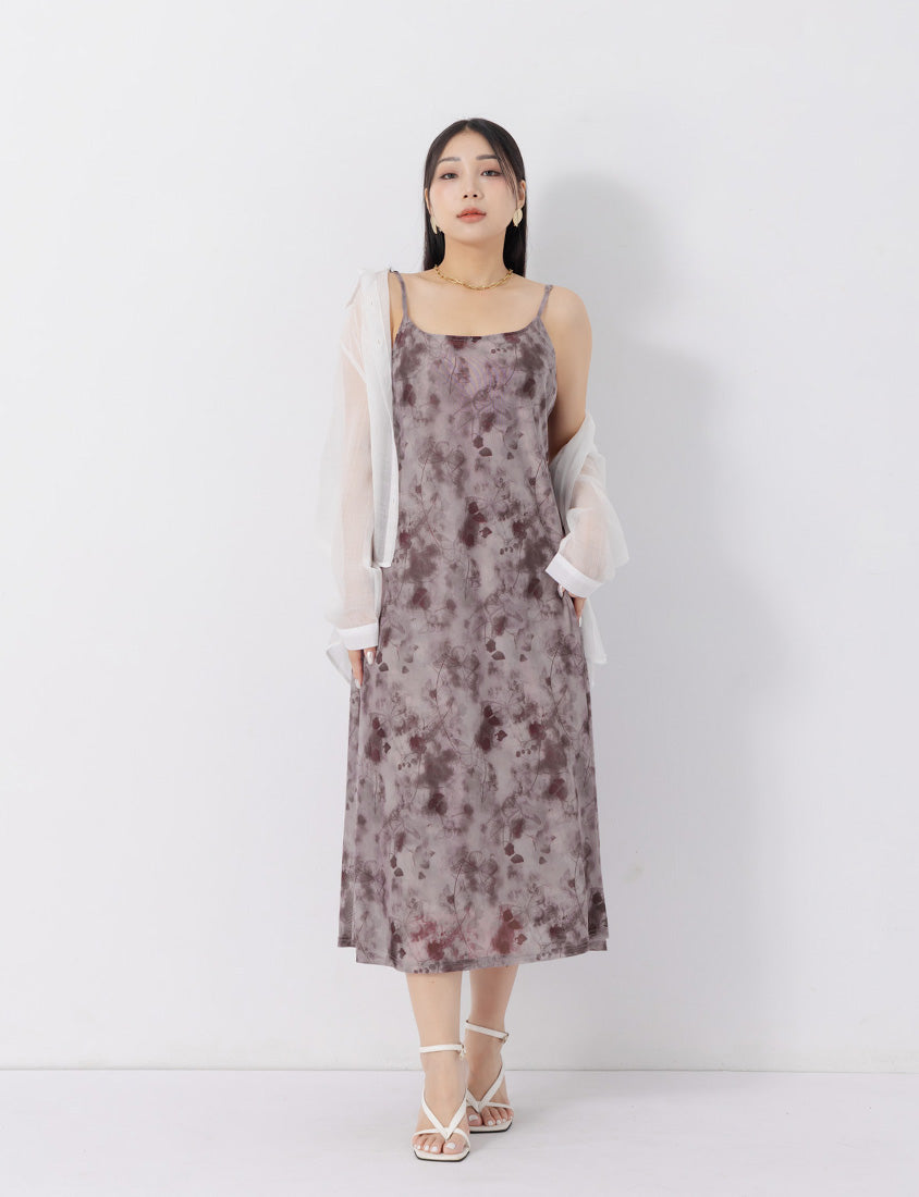 MUA! Sheer Adjustable Tie-Dye Plus Size Maxi Dress