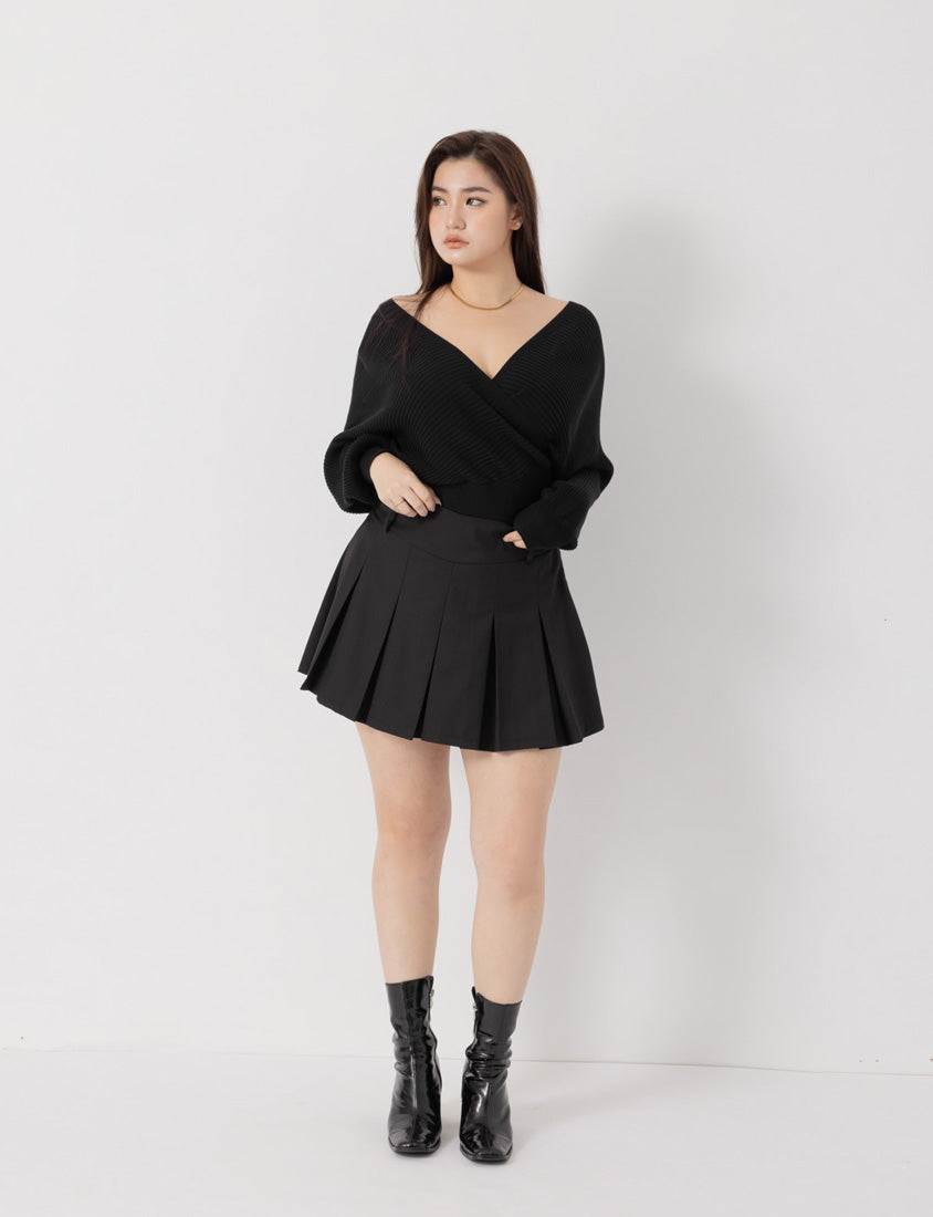 MUA! Sexy Overlap Rib-Knit Plus Size V-Neck Top