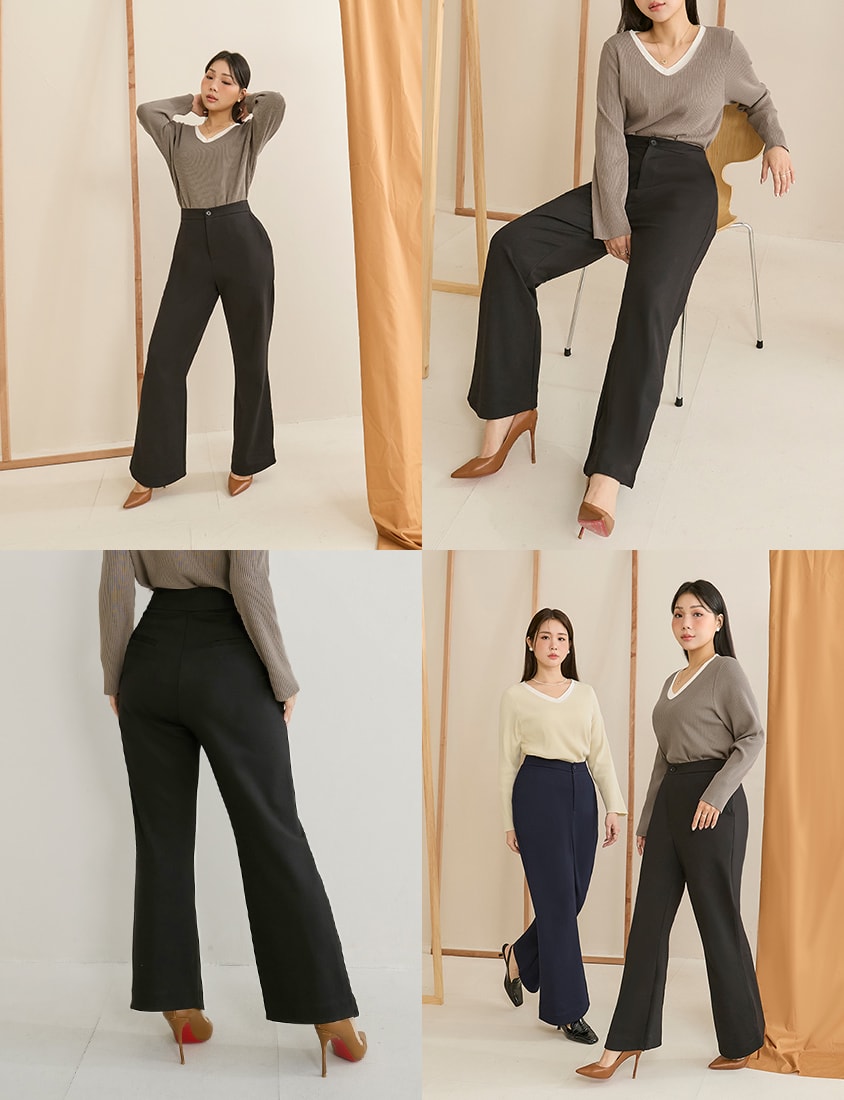 MISS. Easy Care Flared Plus Size Tailored Pants