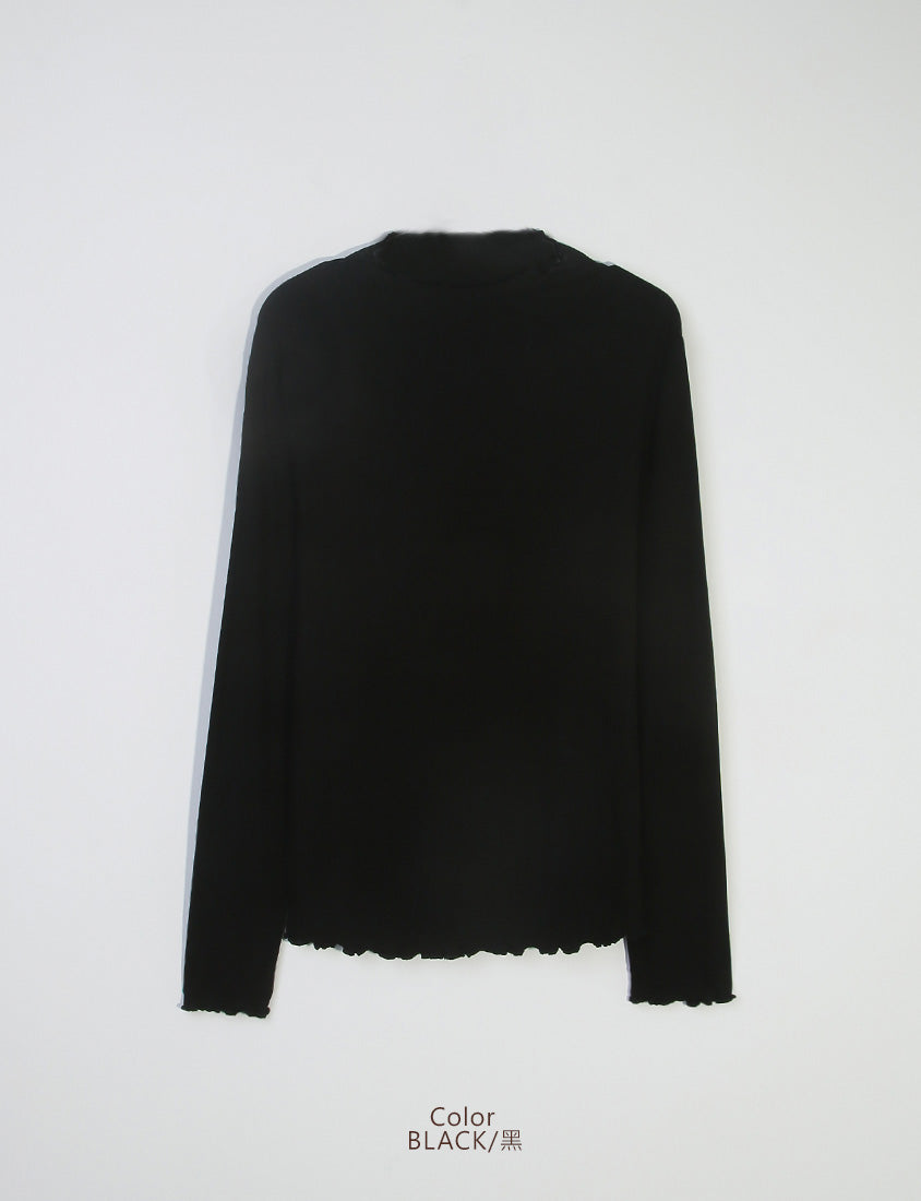 Classic Soft Ribbed Lettuce Edge Plus Size Top