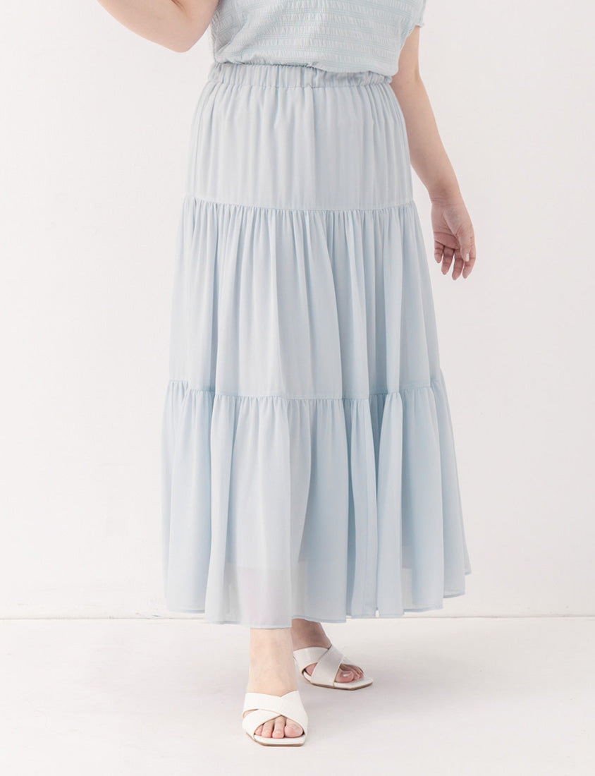 Multi-Layered Romantic Plus Size Chiffon Skirt