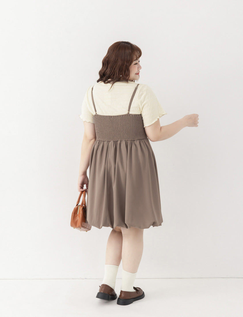 Multicolor Crew Neck Color-Block Crinkled Plus Size Short Sleeve Top