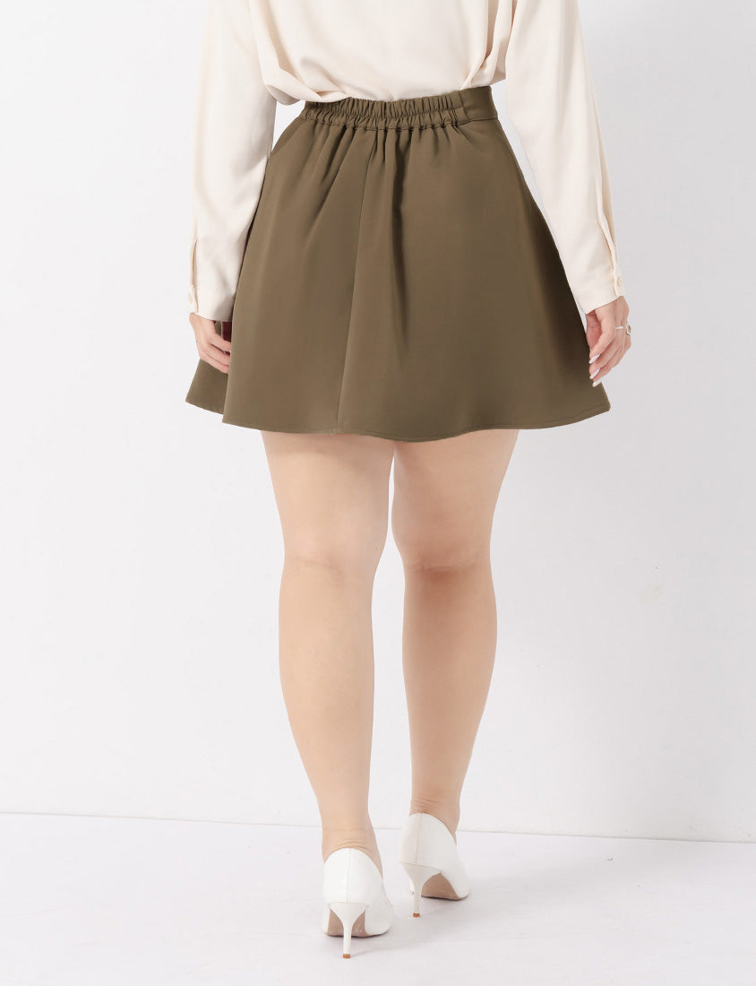 MISS. Pear-Shaped Friendly! Perfect Fit Tailored High Waist Pleated Plus Size Skirt