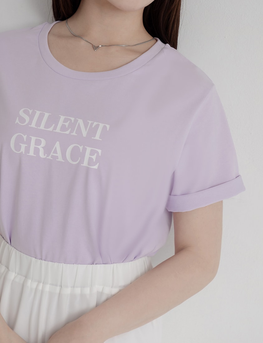 MISS. Basic Graphic Print Plus Size Short Sleeve Tee
