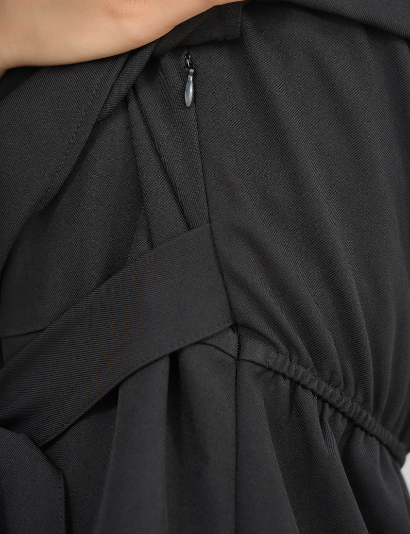 MISS. Contrast Faux Two Piece Waist Tie Plus Size Maxi Dress