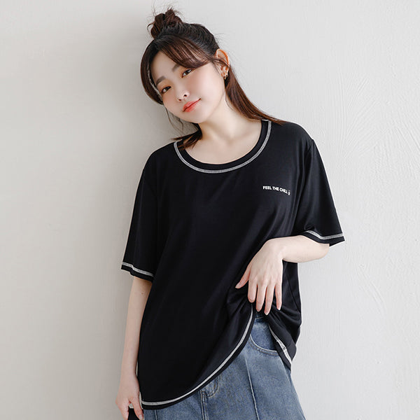 COOL PRO+ Color-Block Plus Size Print Tee