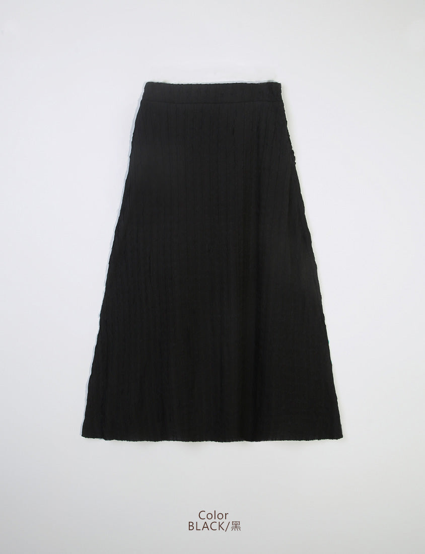 Soft Stretch Crinkled Elastic Waist Plus Size Maxi Skirt