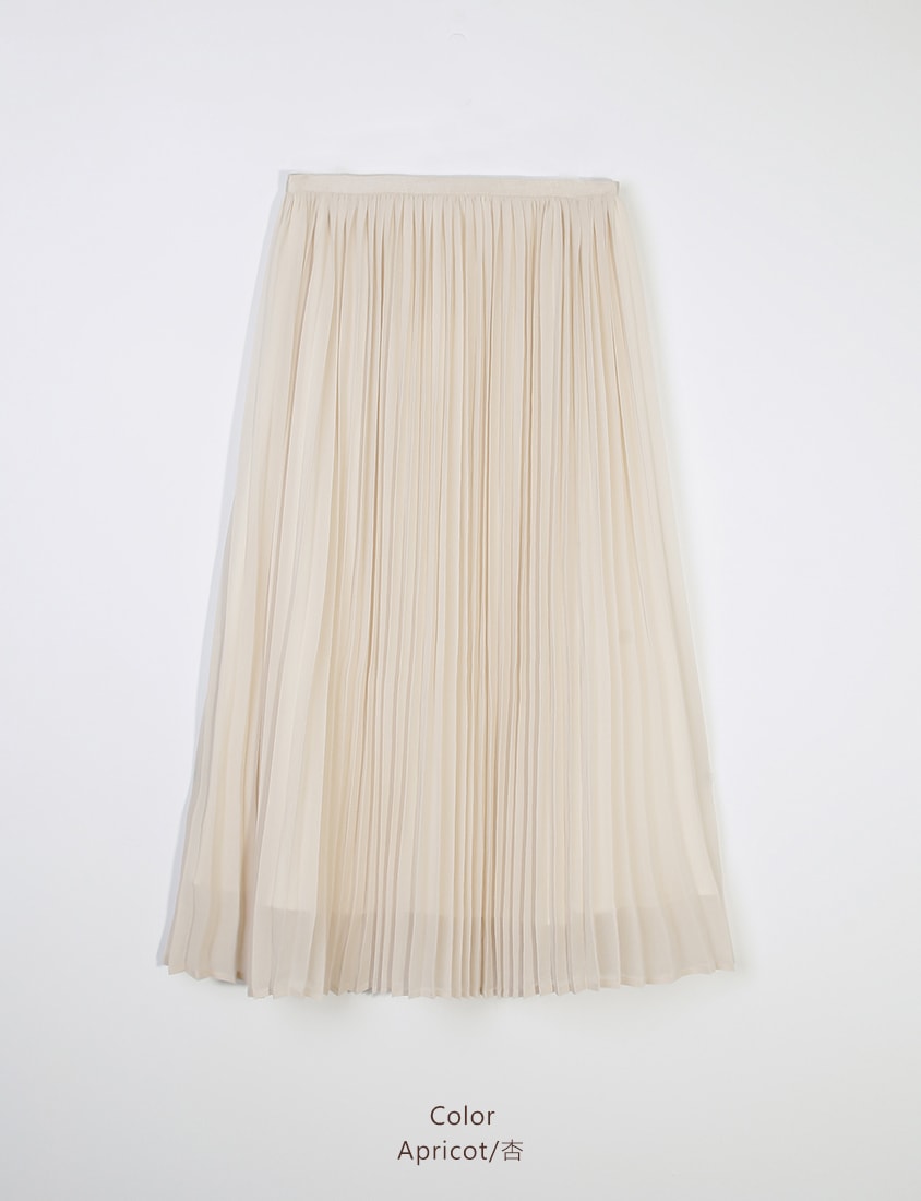 MISS. Elegant Fine-Pleated Double Layer Sheer Plus Size Maxi Skirt
