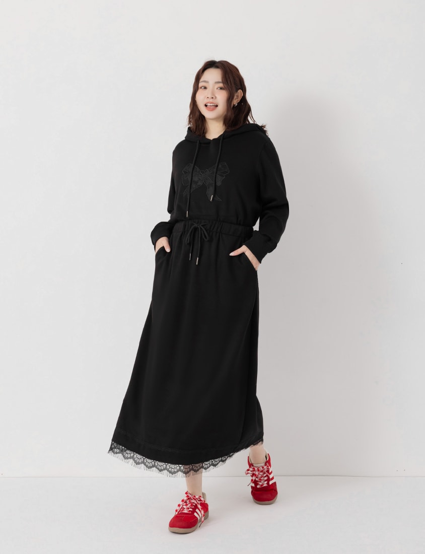 Lace Bow Cloud Cotton Plus Size Hoodie