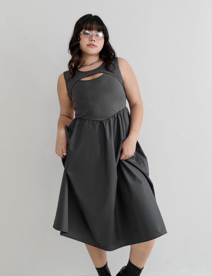 MUA! Hot Front Cut-Out Plus Size Tank Dress