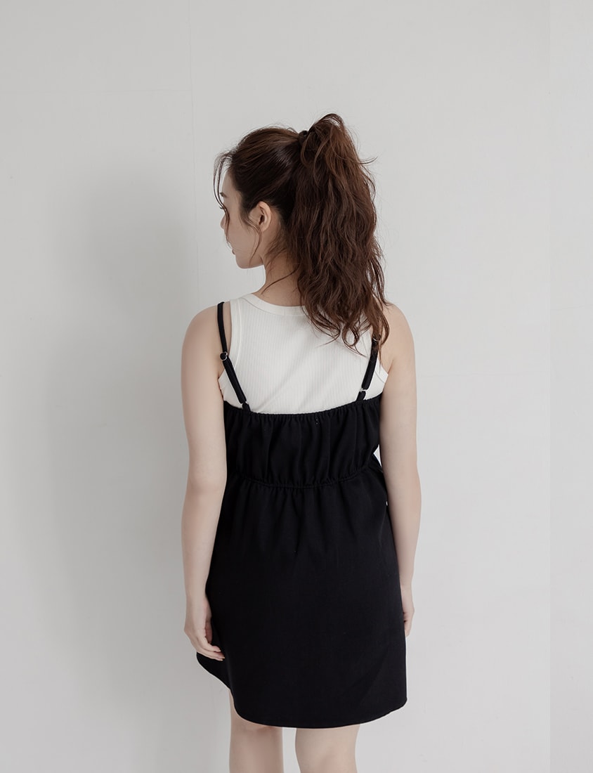 Sweetheart Neck Twill Cami Plus Size Mini Dress