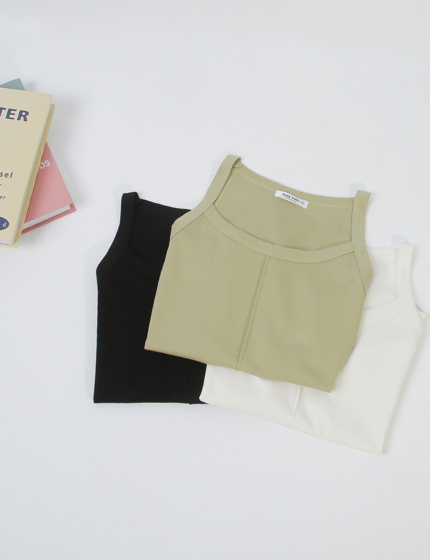 MISS. Silky Cooling Sleeveless Cut Stitch Plus Size Tank Top