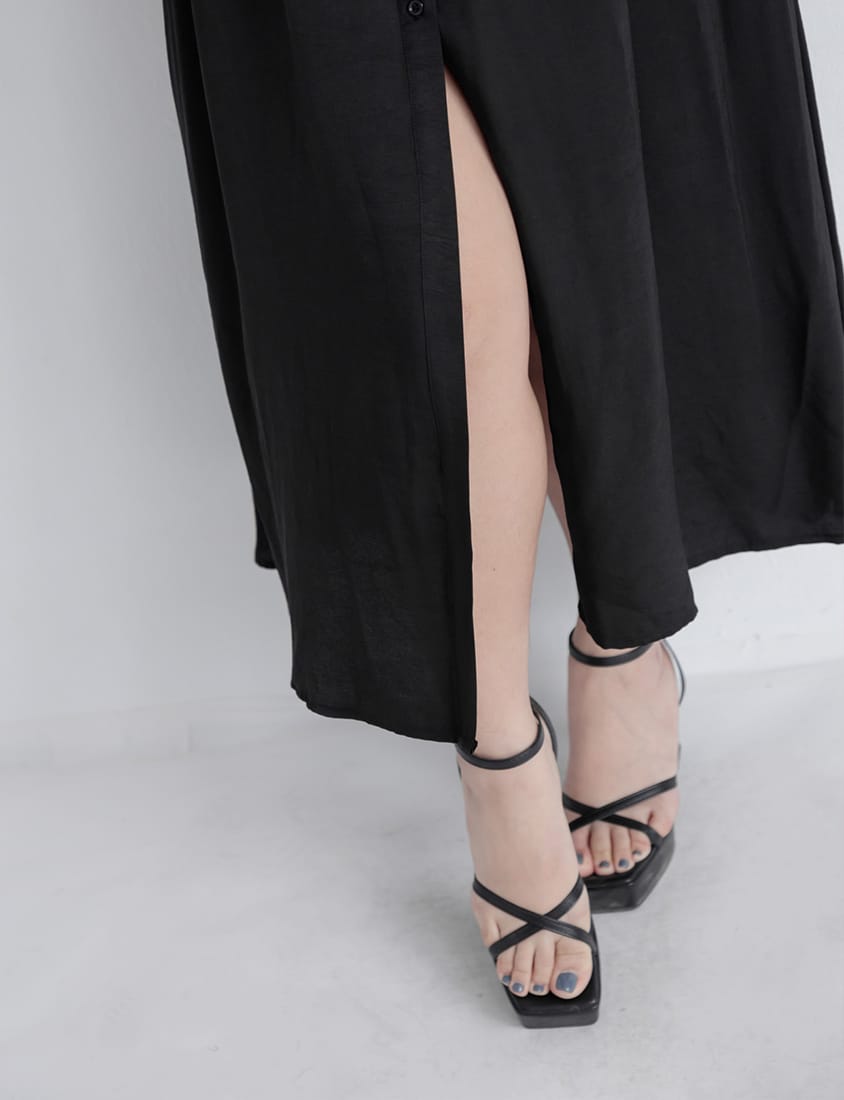MUA! Ruffle Button Front Plus Size Maxi Dress