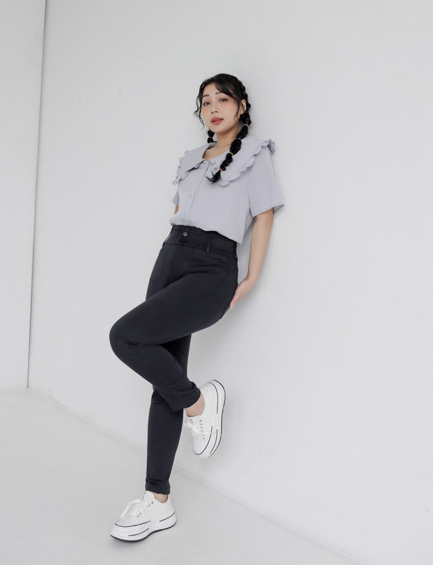 High Waist Tummy-Flattering Plus Size Slimming Pants (Three Buttons)