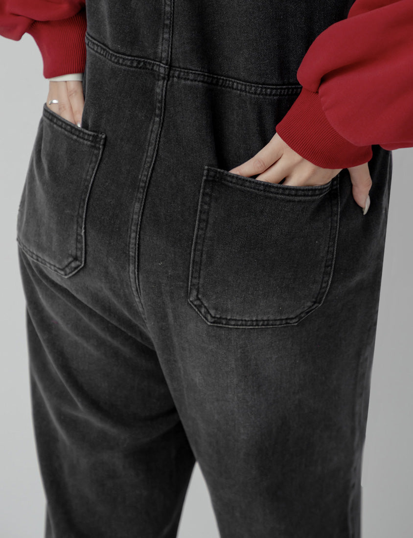 Distressed Button-Up Plus Size Denim Overalls