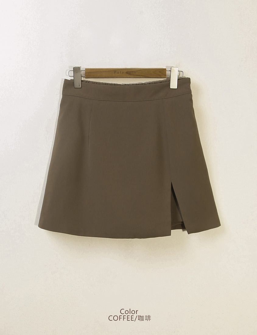 MISS. Structured Lightweight A-line Slit Plus Size Tailored Skirt (With Short)