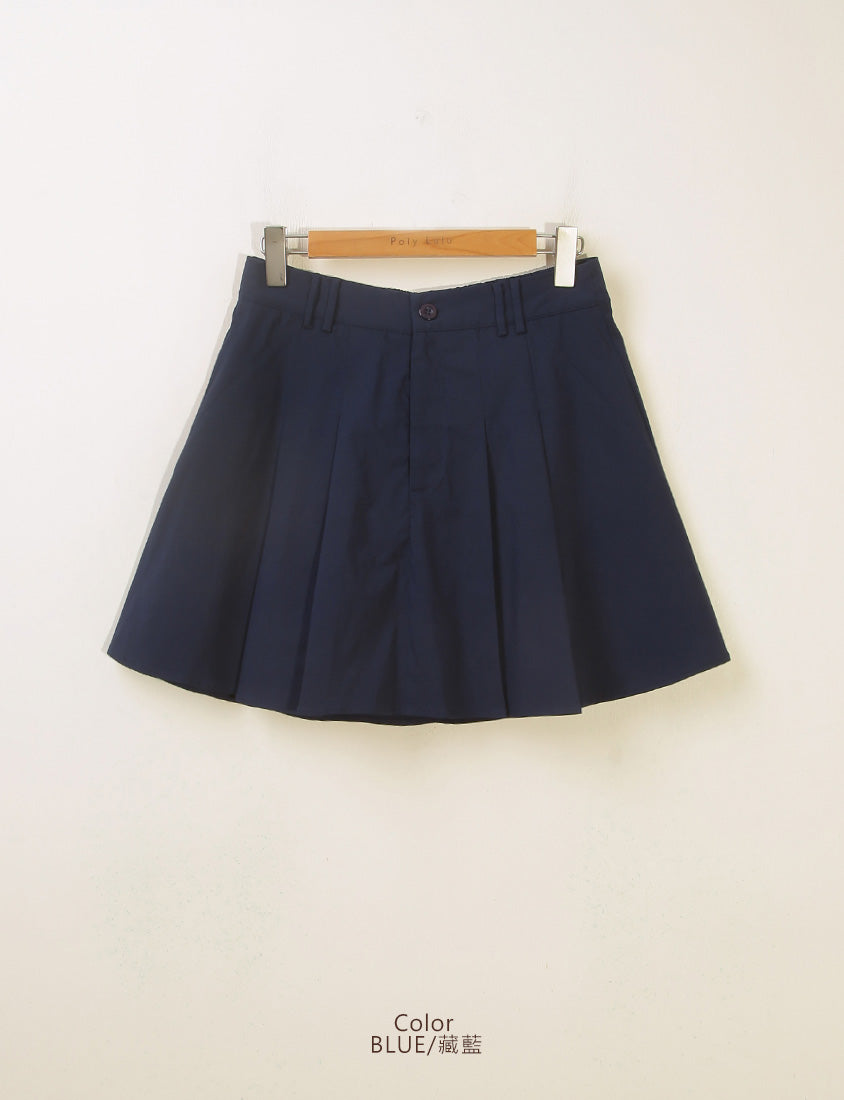 Skin-friendly Silky Pleated Back Elastic Plus Size Mini Skirt (With Pants)