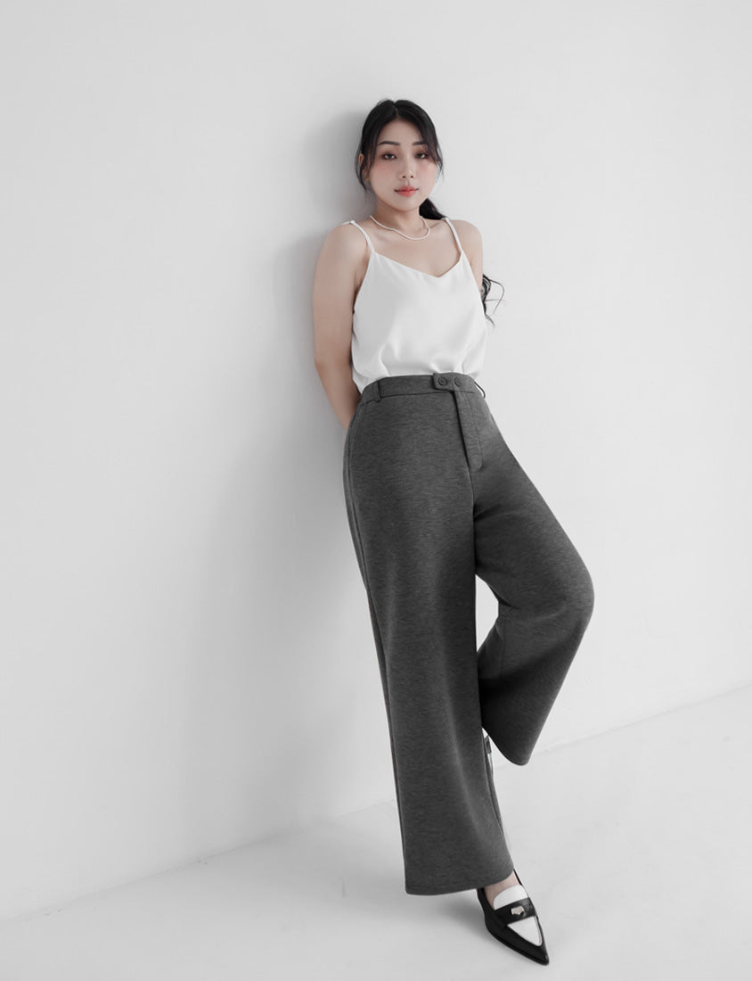 Miss. Space Cotton Back-Elastic Plus Size Straight-Leg Pants
