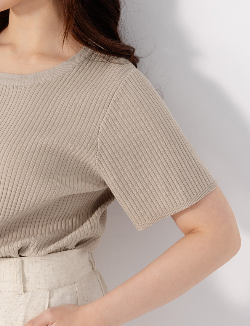 Cooling Lyocell Knit Plus Size Short Sleeve Top