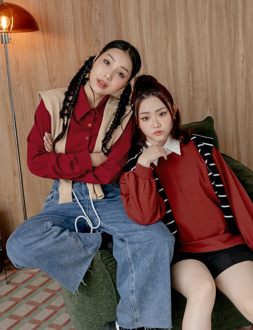 Multi-Color Drop Shoulder Plus Size Boyfriend Oversize Shirt (Unisex)