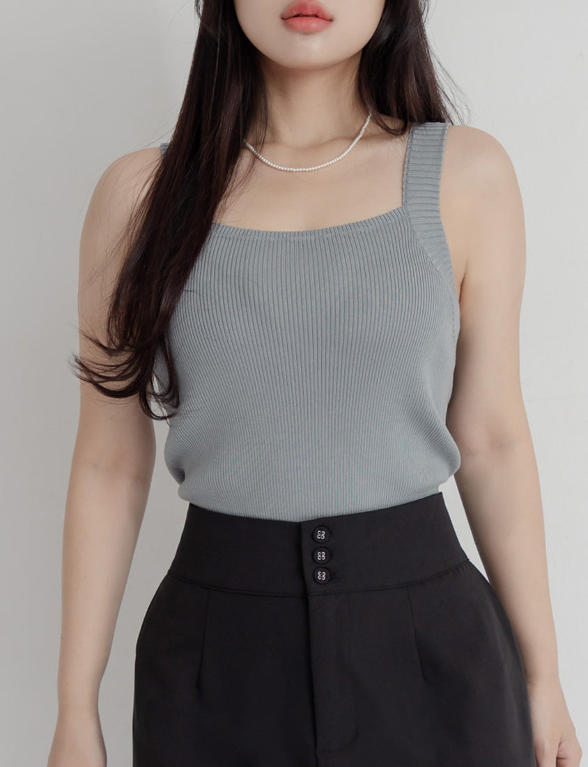 MISS. Ice Silk Lyocell Bra Bulges Support Knit Plus Size Tank Top