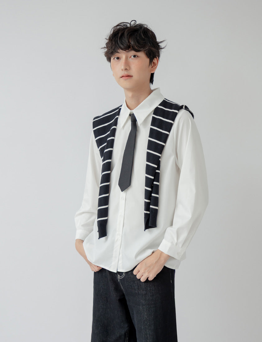 Multi-Color Drop Shoulder Plus Size Boyfriend Oversize Shirt (Unisex)