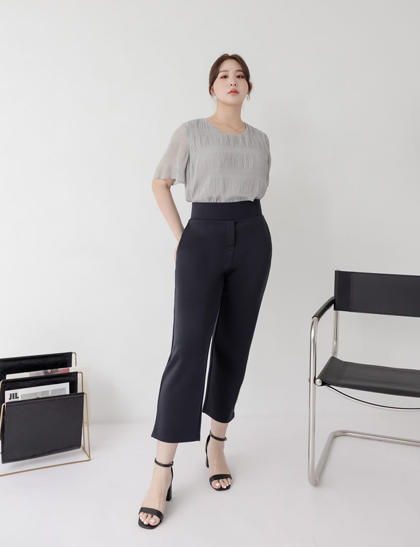 MISS. Waist-Sculpting Slimming Plus Size Straight Tailored Pants