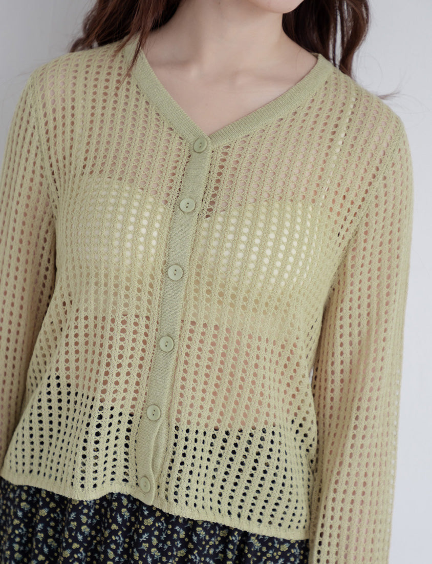 V-Neck Multicolor Ice Silk Plus Size Knit Cardigan