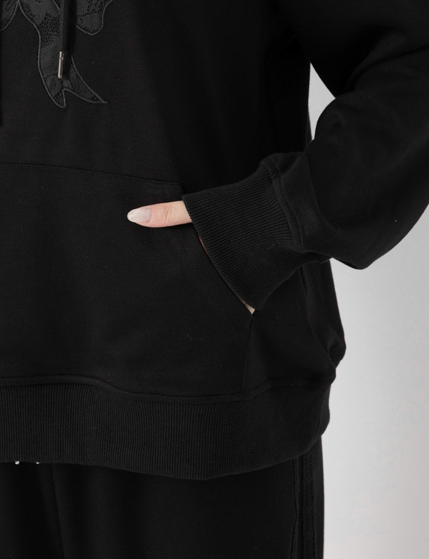 Lace Bow Cloud Cotton Plus Size Hoodie