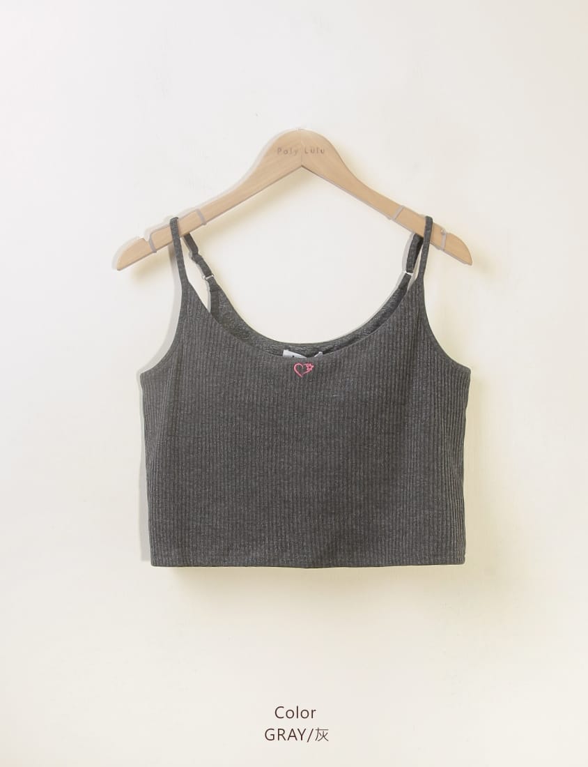 Pobra. Sweet & Edgy Heart Embroidery Plus Size Bra Top (With Pads)