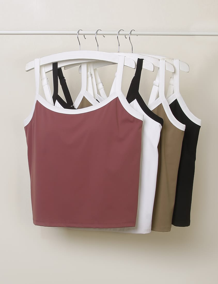 Pobra. COOL PRO+ Contrast Piping Plus Size Padded Tank Top