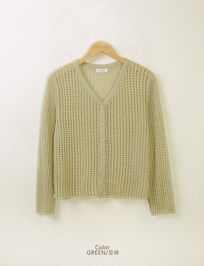 V-Neck Multicolor Ice Silk Plus Size Knit Cardigan