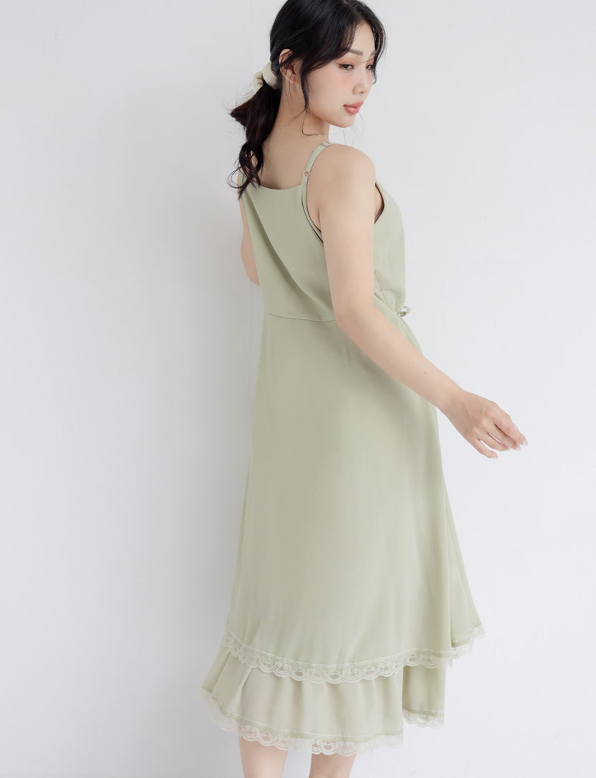 Elegant Layered Lace Tie Plus Size Dress